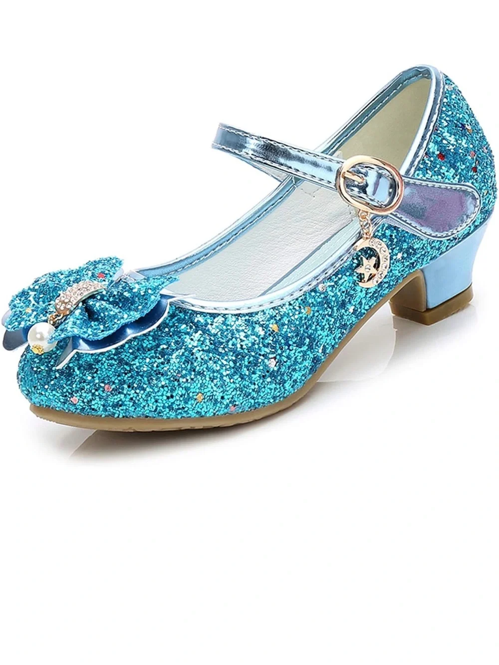 Girls' Sparkle Blue Mary Jane Shoes